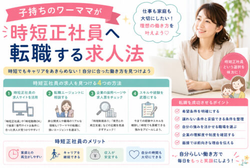 子持ちのワーママが時短正社員へ転職する求人法