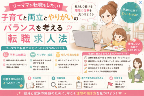 ワーママが転職をしたい!子育てと両立とやりがいのバランスを考える転職求人法